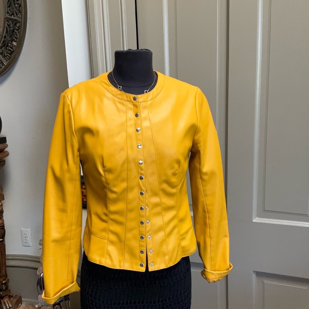 Zara Mustard pletherstretch  Jacket for Women